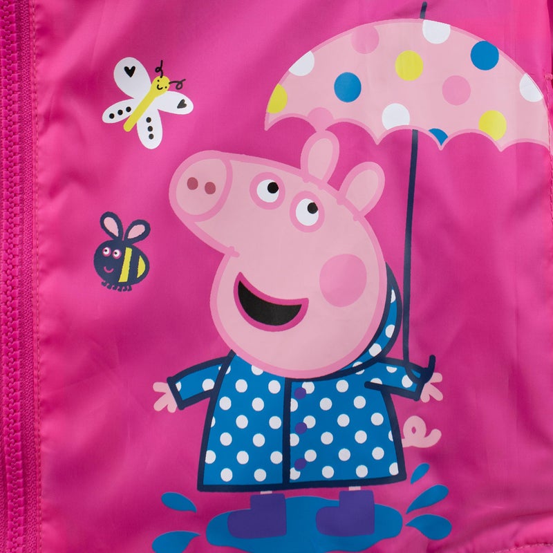 Peppa Pig Raincoat | Girls Raincoat I Pink Kids Jacket | Pink | Size 3T - Image 3